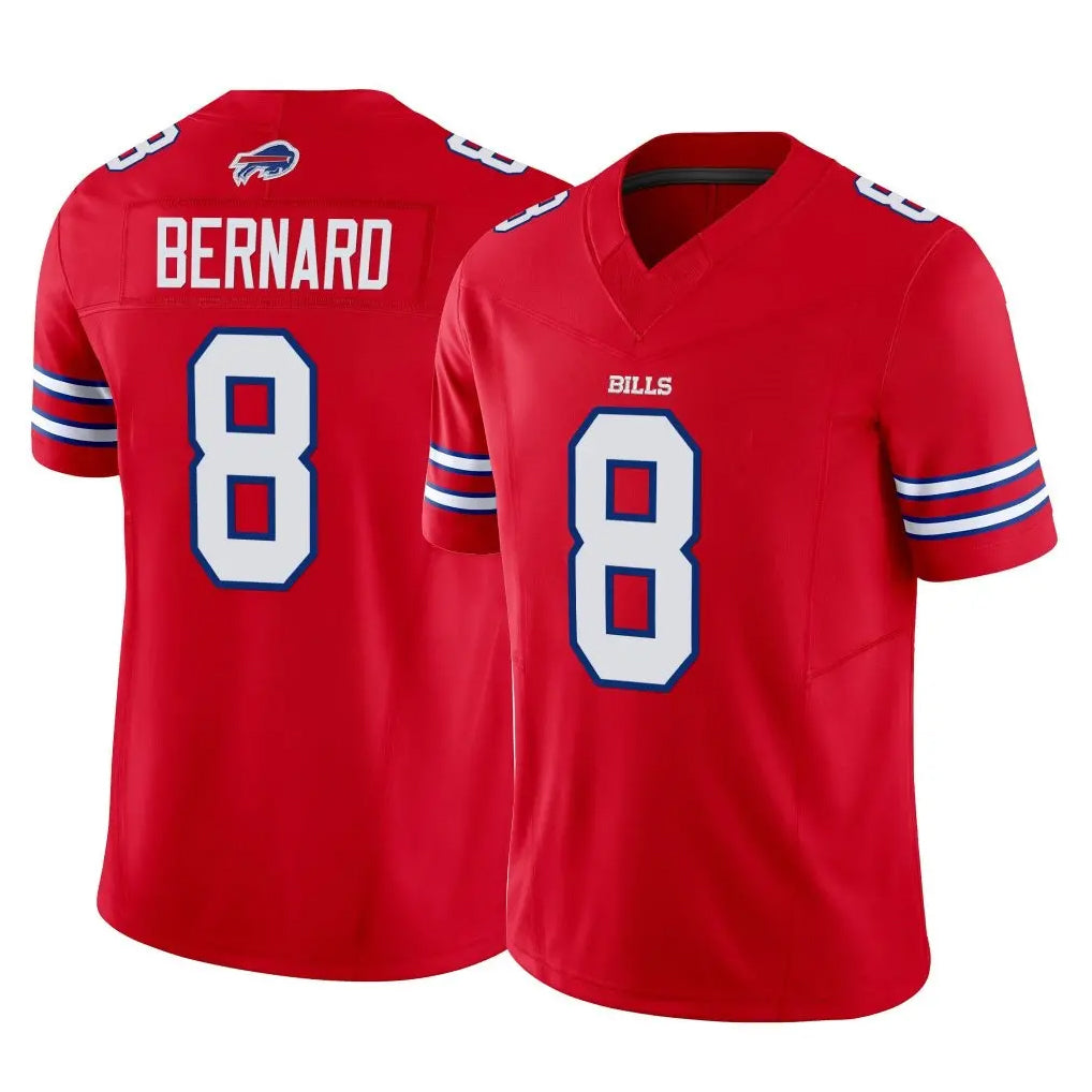 B.Bills #8 Terrel Bernard Player Red Vapor F.U.S.E. Jersey Limited Home Game Gdoa Stitched Jerseys