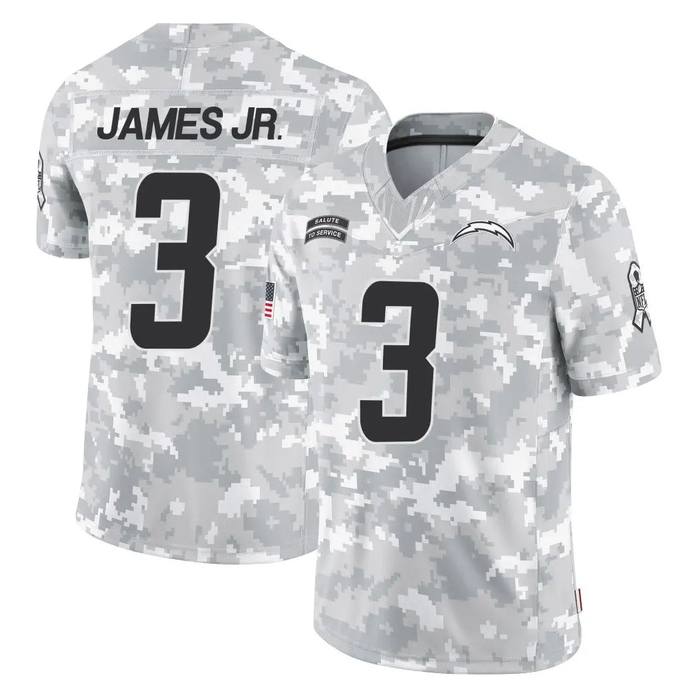 LA.Chargers #3 Derwin James Jr. Player Arctic Camo Salute To Service Limited Game Gdoa Stitched Jerseys