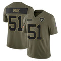 NO.Saints #51 Cesar Ruiz Player Olive 2025 Salute To Service Limited Gdoa Stitched Jerseys