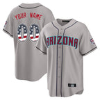 Custom A.Diamondbacks Gray USA 250 Fourth of July Limited Home Game Any Name & Number Gdoa Stitched Jerseys